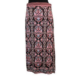 J.Jill Multicolor Print Pull-On Midi Skirt - Size Petite Small